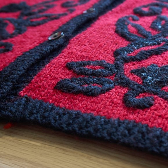 💥Vintage Charter Club Women's Wool Embroidered Sweater Cardigan 💥 - Picture 6 of 7
